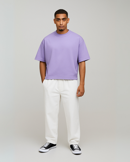 MEN'S LAVENDER MIST CO-ORDS SET (PURLE AND WHITE)