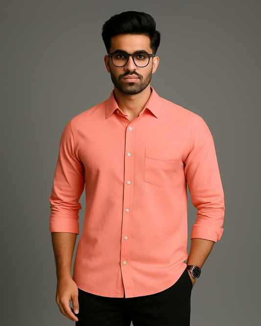 MEN'S SPICE ORANGE FULL SLEEVE SHIRT