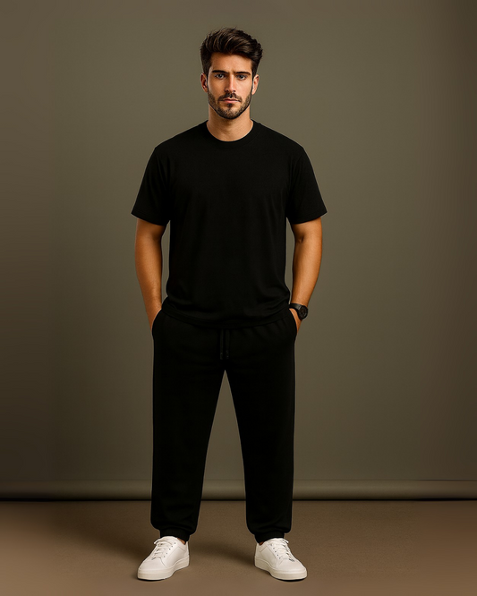 MEN'S SHADOW BLACK CO-ORDS SET (BLACK AND BLACK)