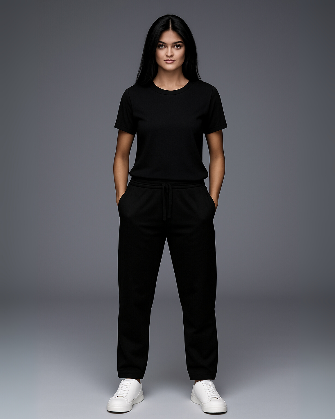 WOMEN'S SHADOW BLACK CO-ORDS SET (BLACK AND BLACK)