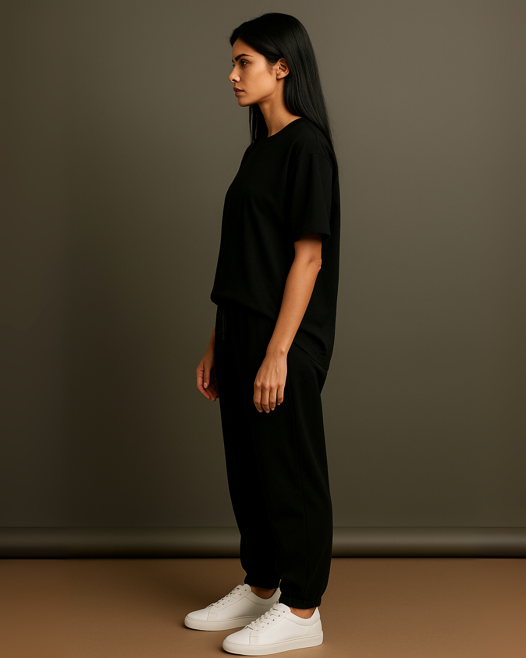 WOMEN'S SHADOW BLACK CO-ORDS SET (BLACK AND BLACK)