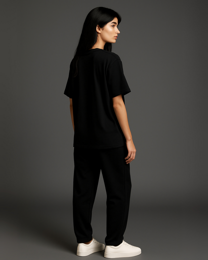 WOMEN'S SHADOW BLACK CO-ORDS SET (BLACK AND BLACK)