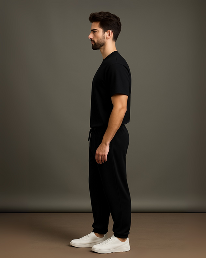 MEN'S SHADOW BLACK CO-ORDS SET (BLACK AND BLACK)