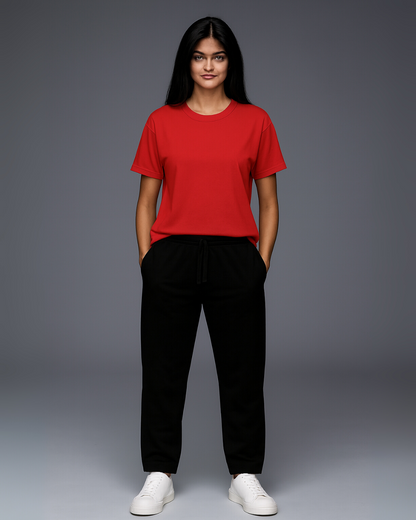 WOMEN'S SCARLET BLACK CO-ORDS SET (RED AND BLACK)