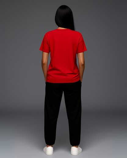 WOMEN'S SCARLET BLACK CO-ORDS SET (RED AND BLACK)