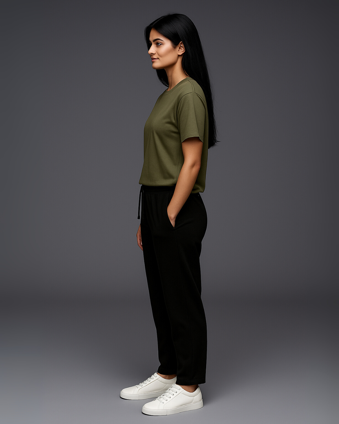 WOMEN'S CAMO CHIC CO-ORDS SET (OLIVE AND BLACK)