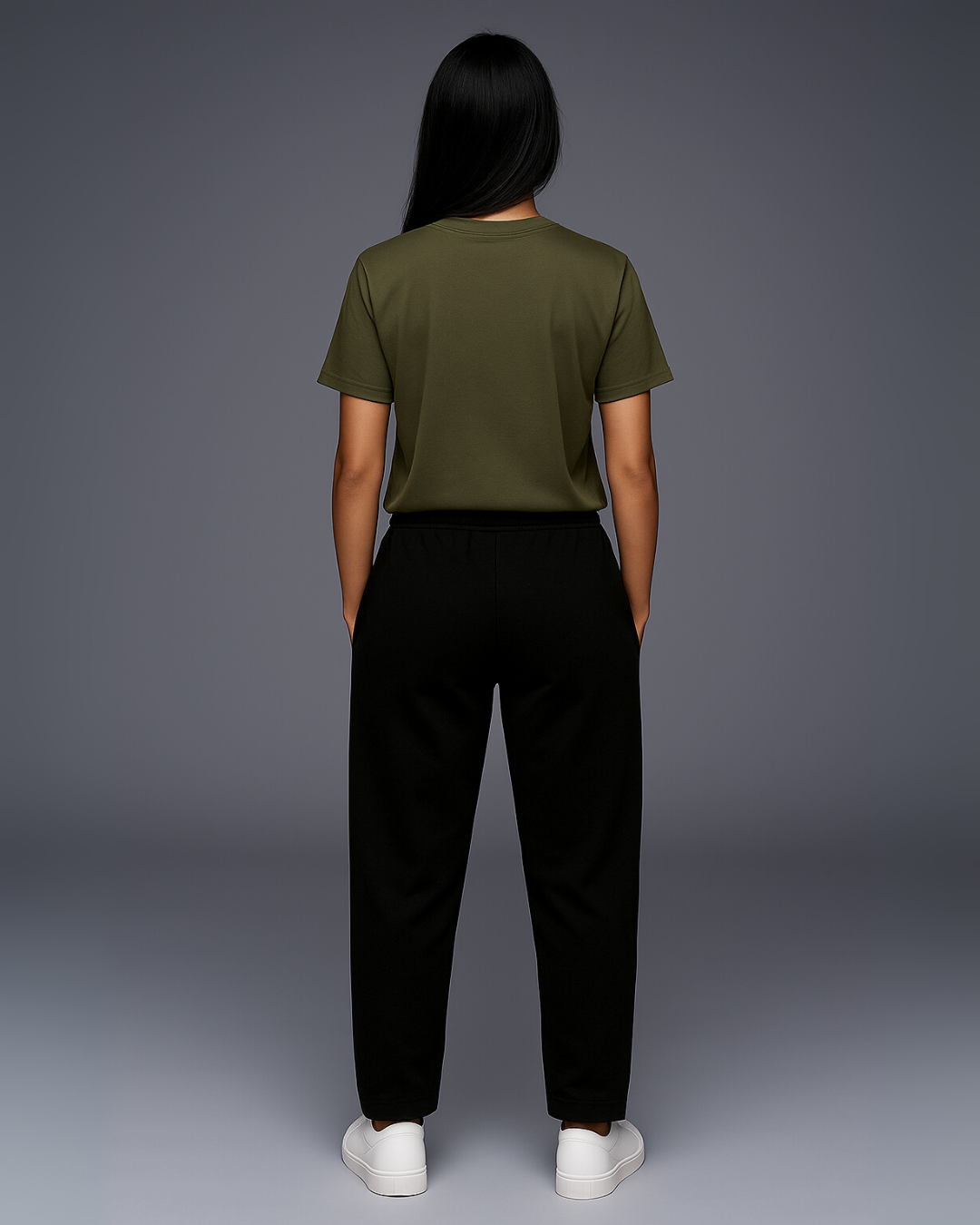 WOMEN'S CAMO CHIC CO-ORDS SET (OLIVE AND BLACK)