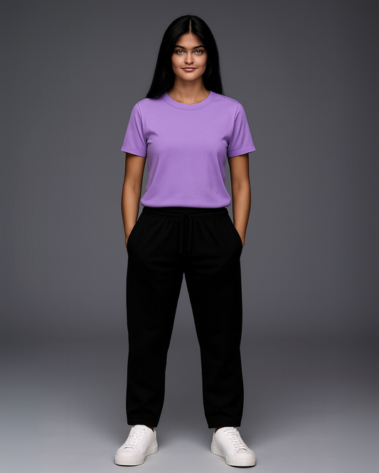 WOMEN'S LILAC SHADOW CO-ORDS SET (PURPLE AND BLACK)