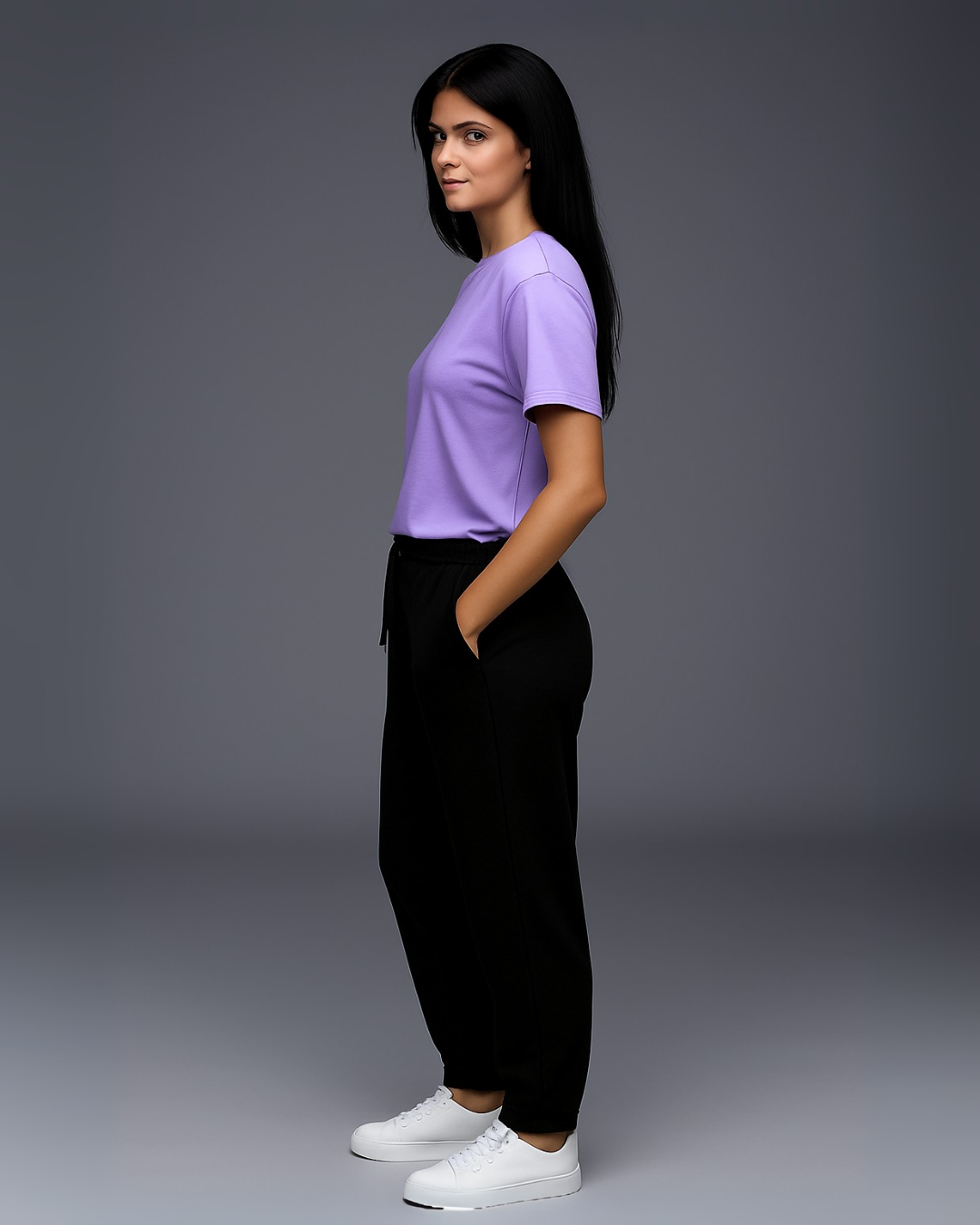 WOMEN'S LILAC SHADOW CO-ORDS SET (PURPLE AND BLACK)