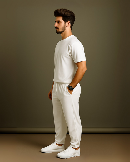 MEN'S IVORY WHITE CO-ORDS SET (WHITE AND WHITE)