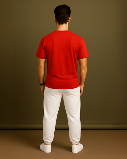 MEN'S SCARLET WHITE CO-ORDS SET (RED AND WHITE)